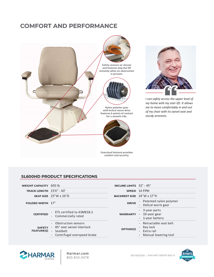Harmar SL600HD Pinnacle Heavy Duty Stair Lift Photos 3 Image of Harmar SL600HD Pinnacle Heavy Duty Stair Lift Photos 3 product