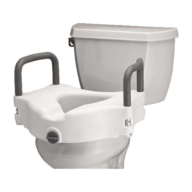 Image of Locking Raised Toilet Seat with Detachable Arms product