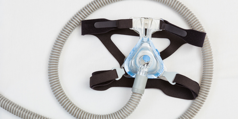 Photo of a CPAP mask against a white background.